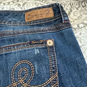 Seven7 Women's Denim Jeans with Tan Stitching
